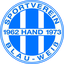 Blau-Weiß Hand Blau-Weiß Hand