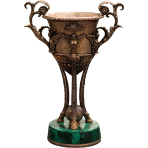 Ukrainian gilt-silver and malachite championship trophy